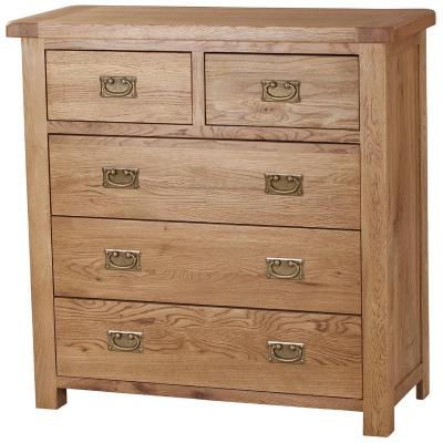 Kingsbury Solid Oak 5 Drawer Wide Chest